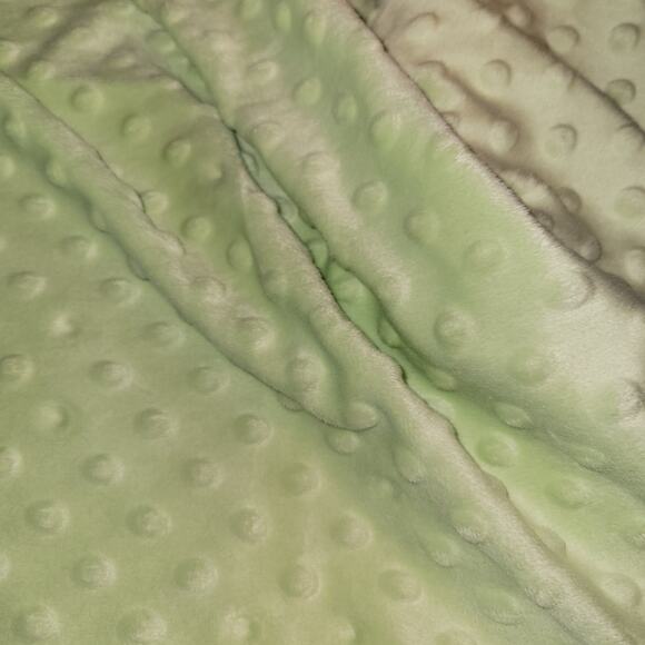 Soft Lime Green Minky Dot Fabric 62 x 36" Polyester Plush Craft Sewing  Material - Picture 5 of 10